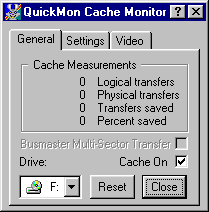 CD-Quick Cache general tab screenshot