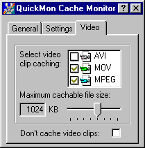 CD-Quick Cache video tab screenshot