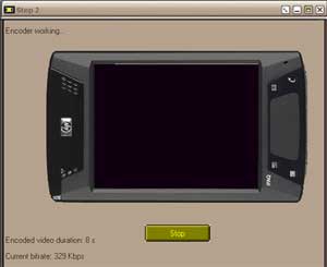 DVD to Pocket PC Step 2 screen