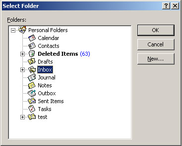 Choose folder for NewsGator