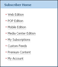 Online Services Menu