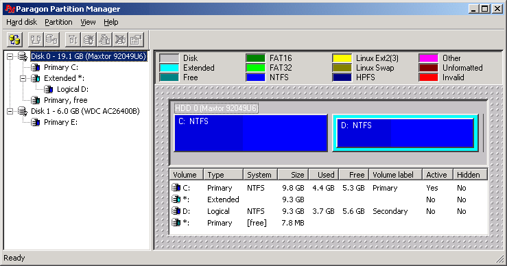 Partition Manager Screenshot