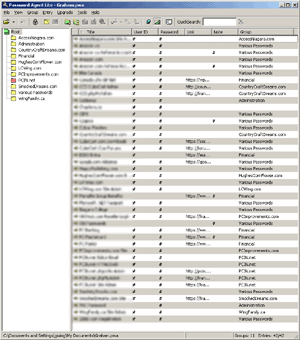 Password Agent Entry List