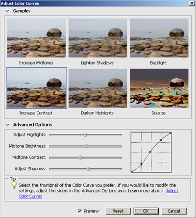 Curves Dialog Box